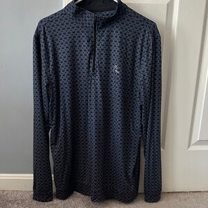 Dark blue MD Crab Patterned Quarter-Zip Pullover